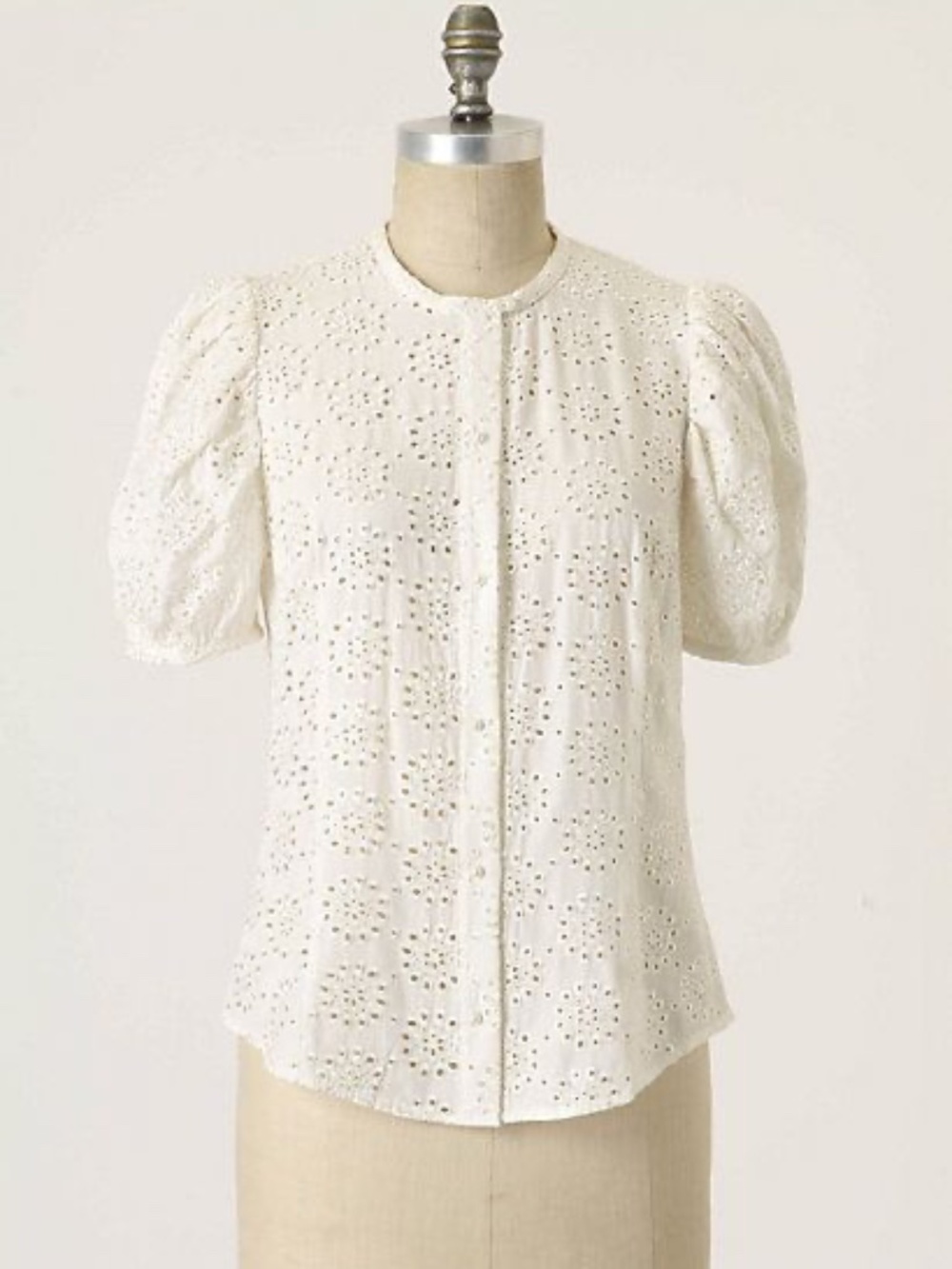 RARE Anthropologie Mise En Scene by Ruffian Eyelet Dahlia Blouse Top XS 0
